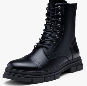 New Men's Boots High Top Black Motorcycle Boots Waterproof Boots for Men Size 12